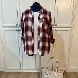 Soft, maroon, Flannel shirt from Maurices. XXL